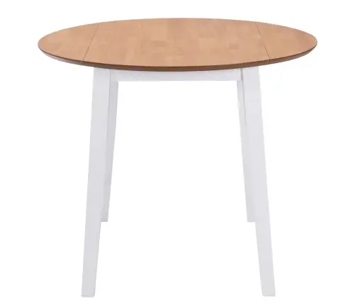 Virtuves Galds Ar Atlokāmām Malām, Apaļš, Mdf, Balts Vidaxl