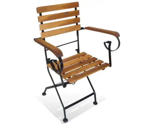 Saliekami Dārza Krēsli, 2 Gab., Tērauds Un Akācijas Masīvkoks Vidaxl