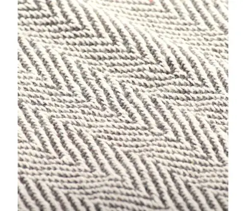 Pleds, 160X210 Cm, Kokvilna, Pelēks Skujiņas Raksts Vidaxl