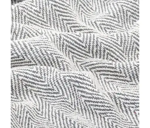 Pleds, 220X250 Cm, Kokvilna, Pelēks Skujiņas Raksts Vidaxl