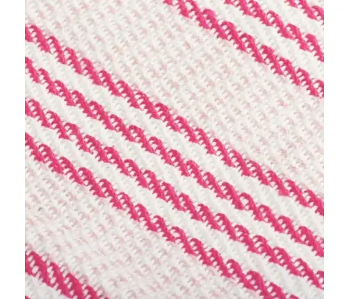 Pleds, 220X250 Cm, Kokvilna, Svītrains, Rozā Ar Baltu Vidaxl