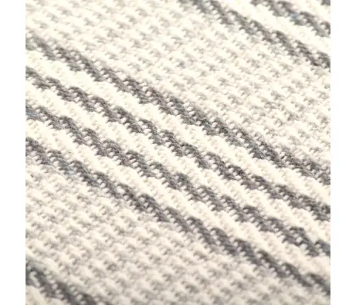 Pleds, 160X210 Cm, Kokvilna, Svītrains, Pelēks Ar Baltu Vidaxl