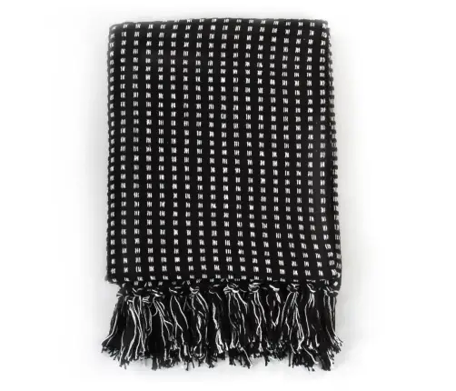 Pledas, Medvilnė, Kvadratų Raštas, 125X150cm Juodos Sp. Pledas, Medvilnė, Kvadratų Raštas, 125X150cm Juodos Sp.