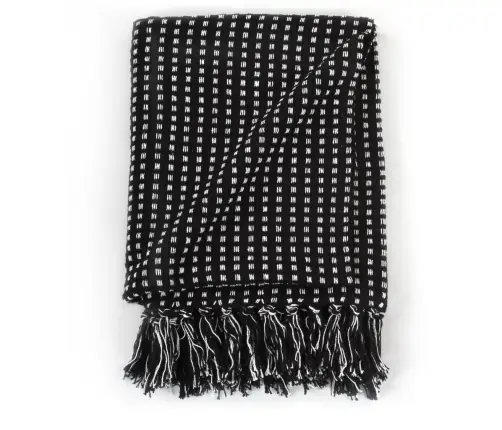 Pledas, Medvilnė, Kvadratų Raštas, 125X150cm Juodos Sp. Pledas, Medvilnė, Kvadratų Raštas, 125X150cm Juodos Sp.