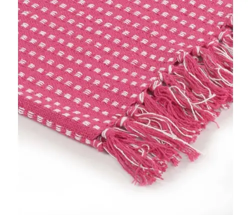 Pledas, Medvilnė, Kvadratų Raštas, 160X210cm Rožinė Spalva