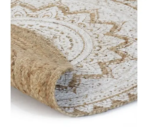 Vaip, Punutud Džuut, Trükimustriga, 90 cm Ümmargune