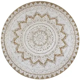 Paklājs, 150 Cm, Apaļš, Pīta Džuta Ar Apdruku Vidaxl