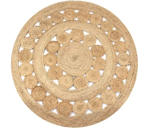 Kilimas, Pintas Dizainas, Džiutas, 120cm Apvalus Kilimas, Pintas Dizainas, Džiutas, 120cm Apvalus