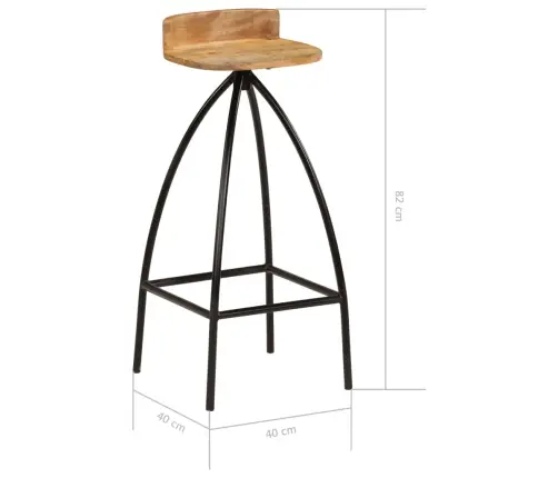 Bāra Krēsli, 2 Gab., Mango Masīvkoks Vidaxl