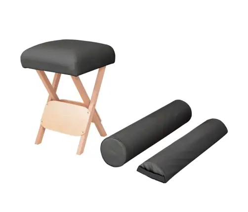 Saliekams Masāžas Krēsls, 12 Cm Biezs Sēdeklis, 2 Balsti, Melns Vidaxl