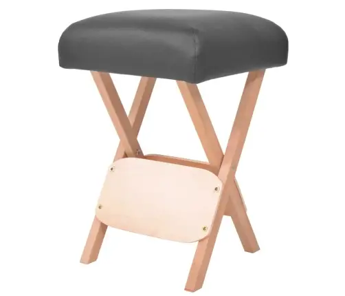 Saliekams Masāžas Krēsls, 12 Cm Biezs Sēdeklis, 2 Balsti, Melns Vidaxl