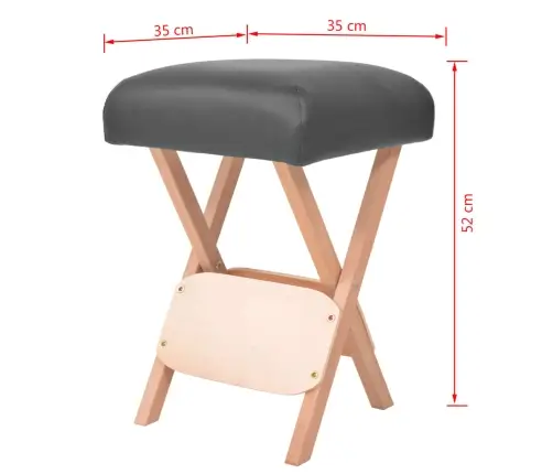 Saliekams Masāžas Krēsls, 12 Cm Biezs Sēdeklis, 2 Balsti, Melns Vidaxl