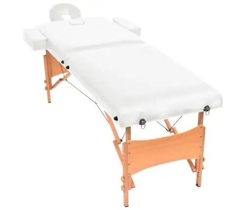 Sulankstomas Masažo Stalas, Baltas, 2 Zonų, 10Cm Storio