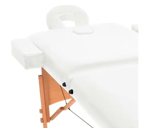 Sulankstomas Masažo Stalas, Baltas, 2 Zonų, 10Cm Storio