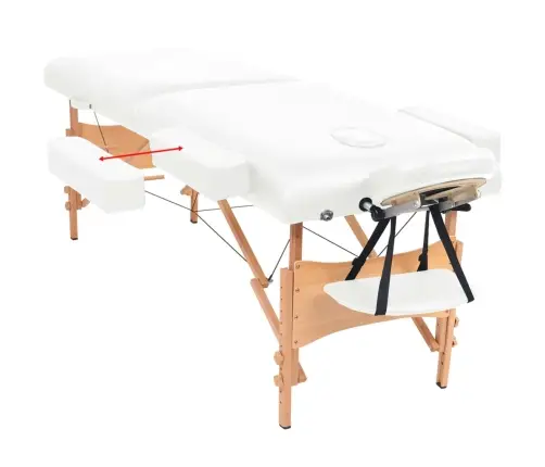 Sulankstomas Masažo Stalas, Baltas, 2 Zonų, 10Cm Storio