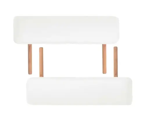 Sulankstomas Masažo Stalas, Baltas, 2 Zonų, 10Cm Storio