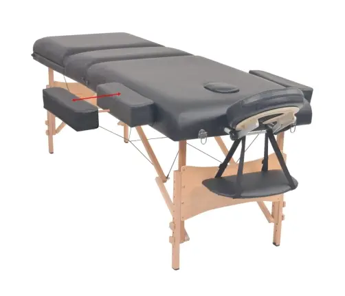 3-Tsooniline Massaažilaud 10 Cm Paksune, Must