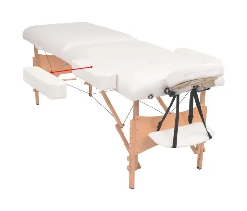 Masāžas Galds Un Taburete, 2 Daļas, Saliekams, 10 Cm, Balts Vidaxl