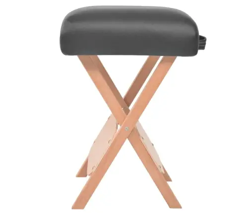 Sulankstomo Masažo Stalo Ir Taburetės Rinkinys, Juodas, 2 Zonų