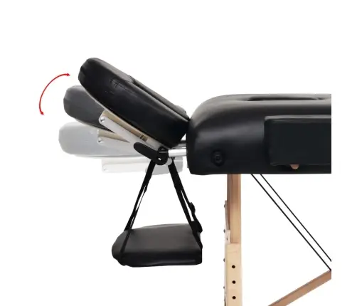 Sulankstomo Masažo Stalo Ir Taburetės Rinkinys, Juodas, 2 Zonų