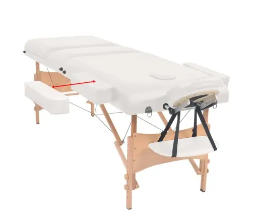 Masāžas Galds Un Taburete, 3 Daļas, Saliekams, 10 Cm, Balts Vidaxl