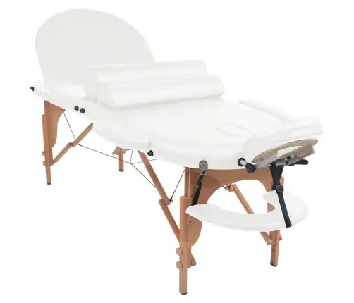 Sulankstomas Masažo Stalas, Baltas, 4Cm Storio, Su 2 Atramomis
