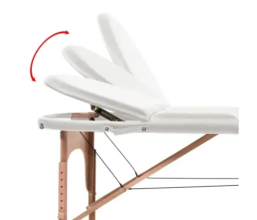 Sulankstomas Masažo Stalas, Baltas, 4Cm Storio, Su 2 Atramomis