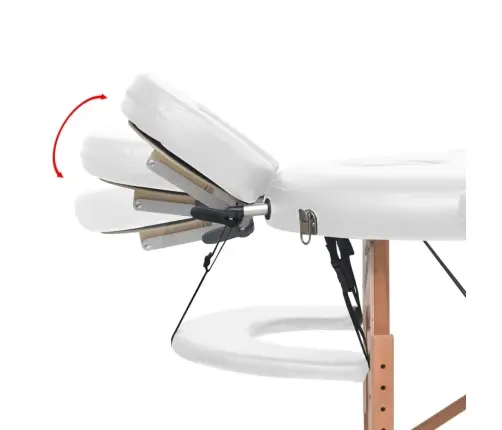 Sulankstomas Masažo Stalas, Baltas, 4Cm Storio, Su 2 Atramomis