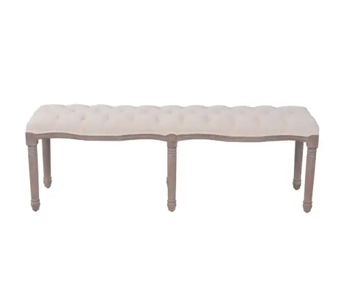 Sols, 150X40X48 Cm, Masīvkoks, Lins, Krēmbalts Vidaxl