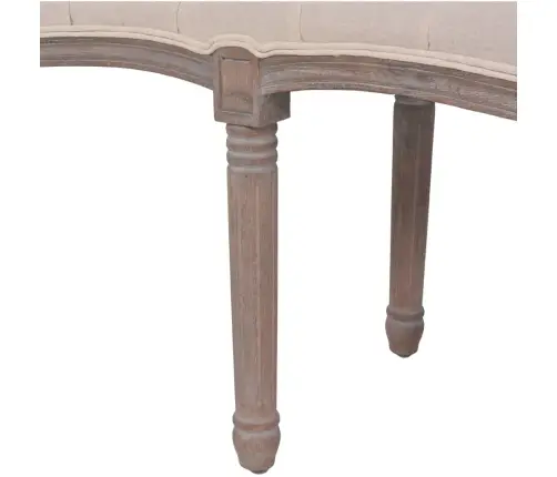 Sols, 150X40X48 Cm, Masīvkoks, Lins, Krēmbalts Vidaxl