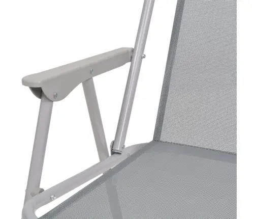 6-Daļīgs Dārza Mēbeļu Komplekts, Tērauds, Tekstilēns, Pelēks Vidaxl