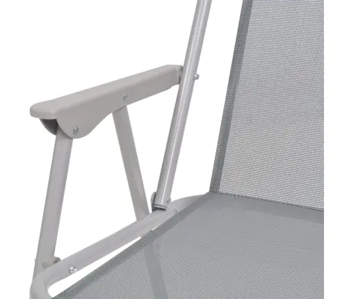 8-Daļīgs Dārza Mēbeļu Komplekts, Tērauds, Tekstilēns, Pelēks Vidaxl