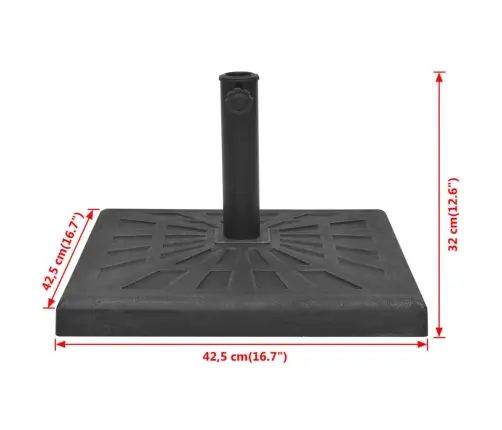 Kandiline Päevavarju Alus, Vaigust, Must 12 Kg