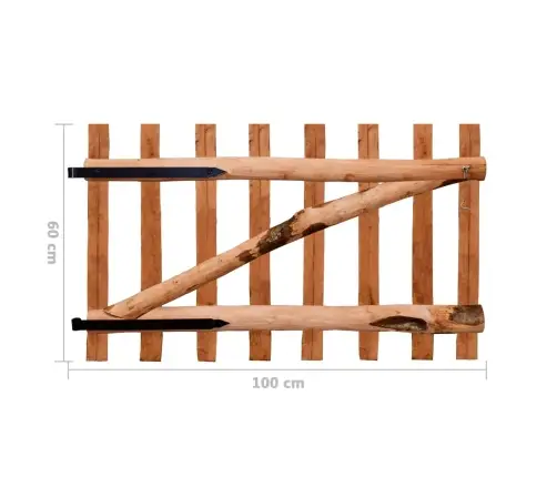 Žoga Vārti, Vienviru, 100X60 Cm, Impregnēts Lazdas Koks Vidaxl