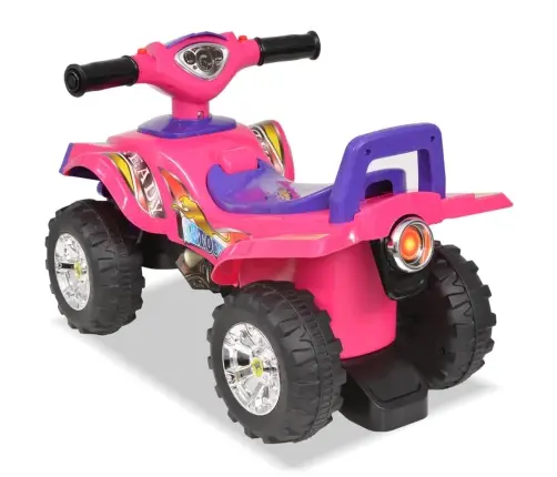 Bērnu Rotaļu Kvadracikls, Ar Skaņu Un Gaismām, Rozā Ar Violetu Vidaxl