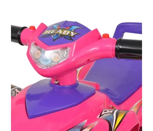 Bērnu Rotaļu Kvadracikls, Ar Skaņu Un Gaismām, Rozā Ar Violetu Vidaxl