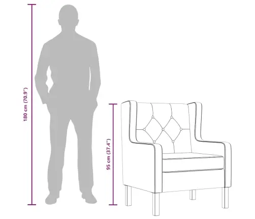 Atpūtas Krēsls, Krēmbalts Audums Vidaxl