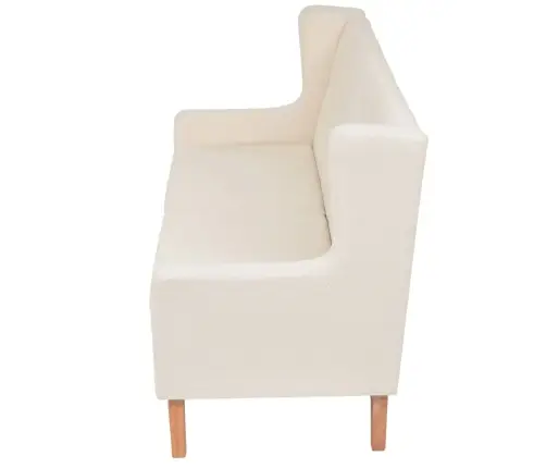 Dīvāns, Divvietīgs, Krēmbalts Audums Vidaxl