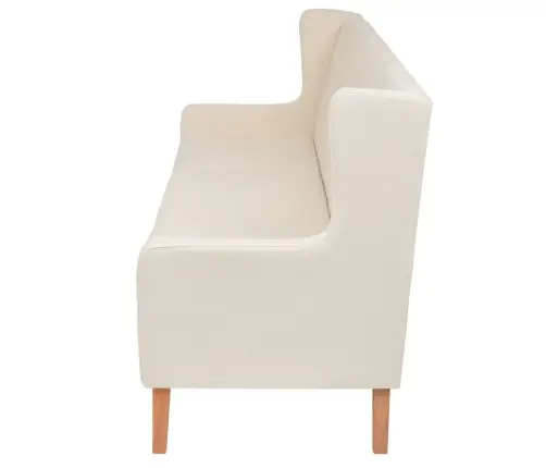 Dīvāns, Trīsvietīgs, Krēmbalts Audums Vidaxl