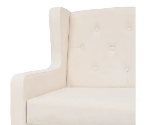 Dīvāns, Trīsvietīgs, Krēmbalts Audums Vidaxl