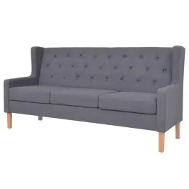Trivietė Sofa, Audinys, Pilka