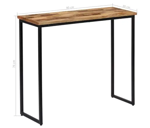 Konsoles Galds, 90X30X76 Cm, Pārstrādāts Masīvs Tīkkoks Vidaxl