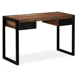 Galds Ar 2 Atvilktnēm, 120X50X76 Cm, Pārstrādāts Masīvkoks Vidaxl