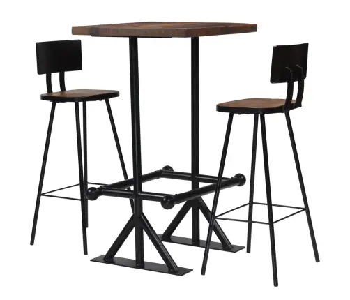 Bāra Mēbeļu Komplekts, 3 Gab., Pārstrādāts Masīvkoks Vidaxl