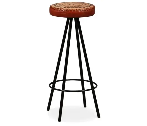 Bāra Krēsli, 2 Gab., Dabīgā Āda Vidaxl