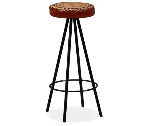 Bāra Krēsli, 2 Gab., Dabīgā Āda Vidaxl