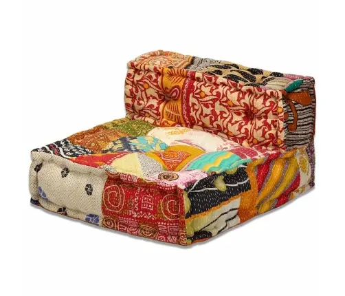 Trīsvietīgs Moduļu Pufs, Tekstilmozaīka, Audums Vidaxl