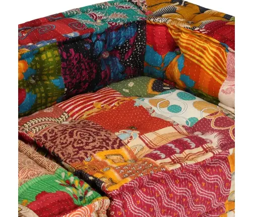 Četrvietīgs Moduļu Pufs, Tekstilmozaīka, Audums Vidaxl