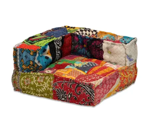 Četrvietīgs Moduļu Pufs, Tekstilmozaīka, Audums Vidaxl