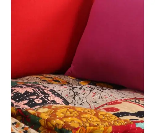 Divvietīgs Moduļu Pufs, Tekstilmozaīka, Audums Vidaxl